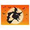 Witch Flying Over the Moon on Halloween Poster - A3