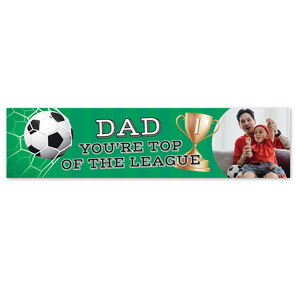 Top of the League Football Dad Personalised Banner  - 120cm x 30cm