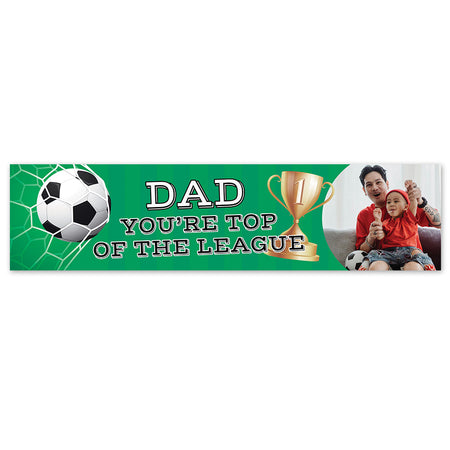 Top of the League Football Dad Personalised Banner  - 120cm x 30cm