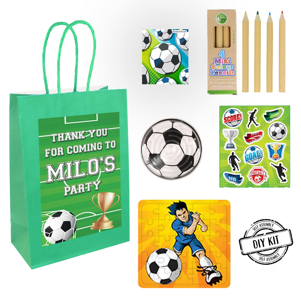 Football Personalised Party Bags - With Contents - Pack of 4