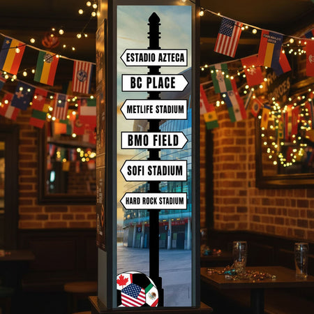 Football 2026 Stadium Signpost Portrait Banner - 30cm x 120cm