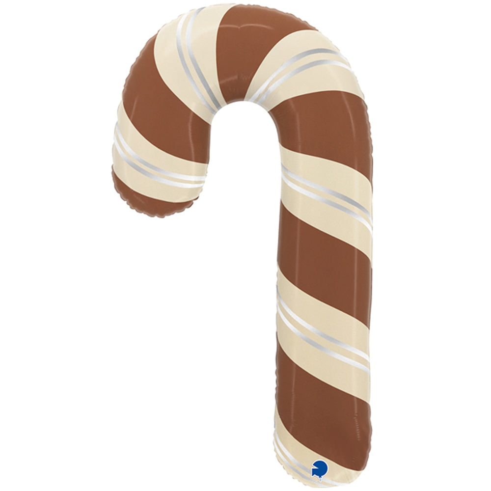 Chocolate Brown Candy Cane Foil Balloon - 41"
