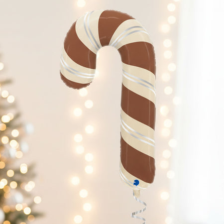 Chocolate Brown Candy Cane Foil Balloon - 41