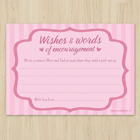 Baby Pink Baby Shower Advice Cards - Pack of 8