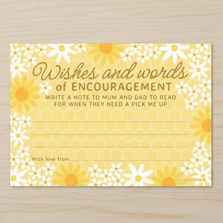 Yellow Floral Baby Shower Advice Cards - Pack of 8