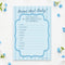 Name that Baby Blue Baby Shower Game - Pack of 8