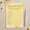 Name that Baby Yellow Floral Baby Shower Game - Pack of 8