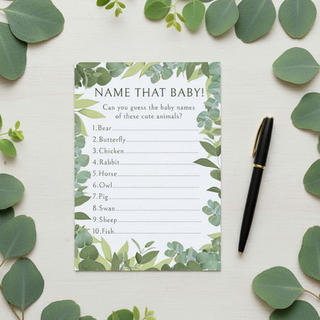 Name that Baby Botanical Baby Shower Game - Pack of 8