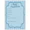 Baby predictions card with blue striped background