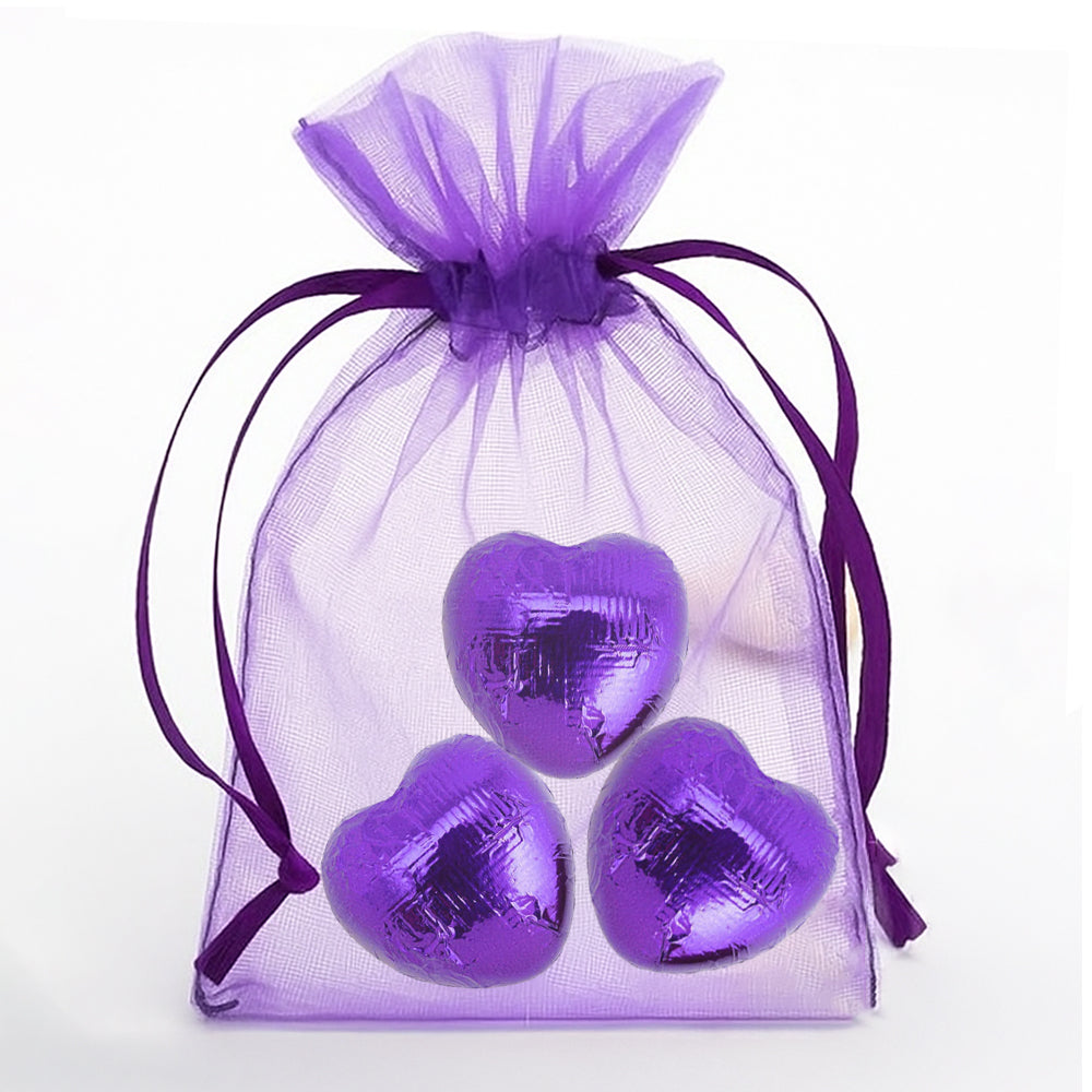 Favour Bag with 3 Chocolates - Purple - Pack of 10
