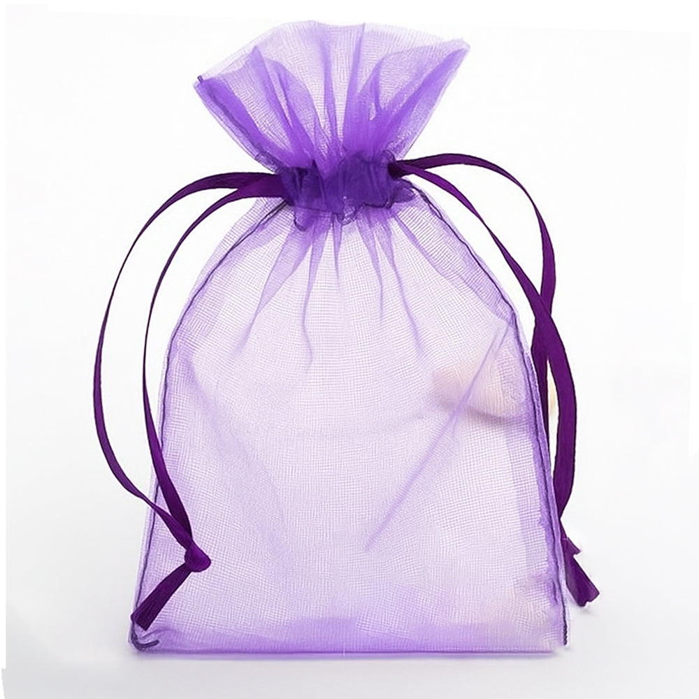 Purple Organza Bags - Pack of 10