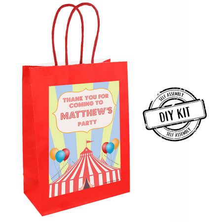 Personalised Circus Paper Party Bags - Pack of 12
