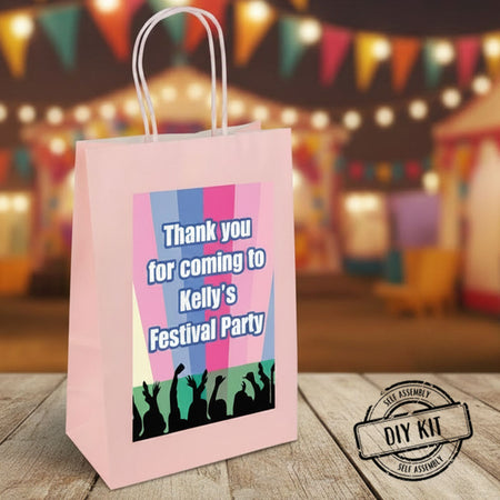 Festival Themed Personalised Paper Party Bags - Pack of 12