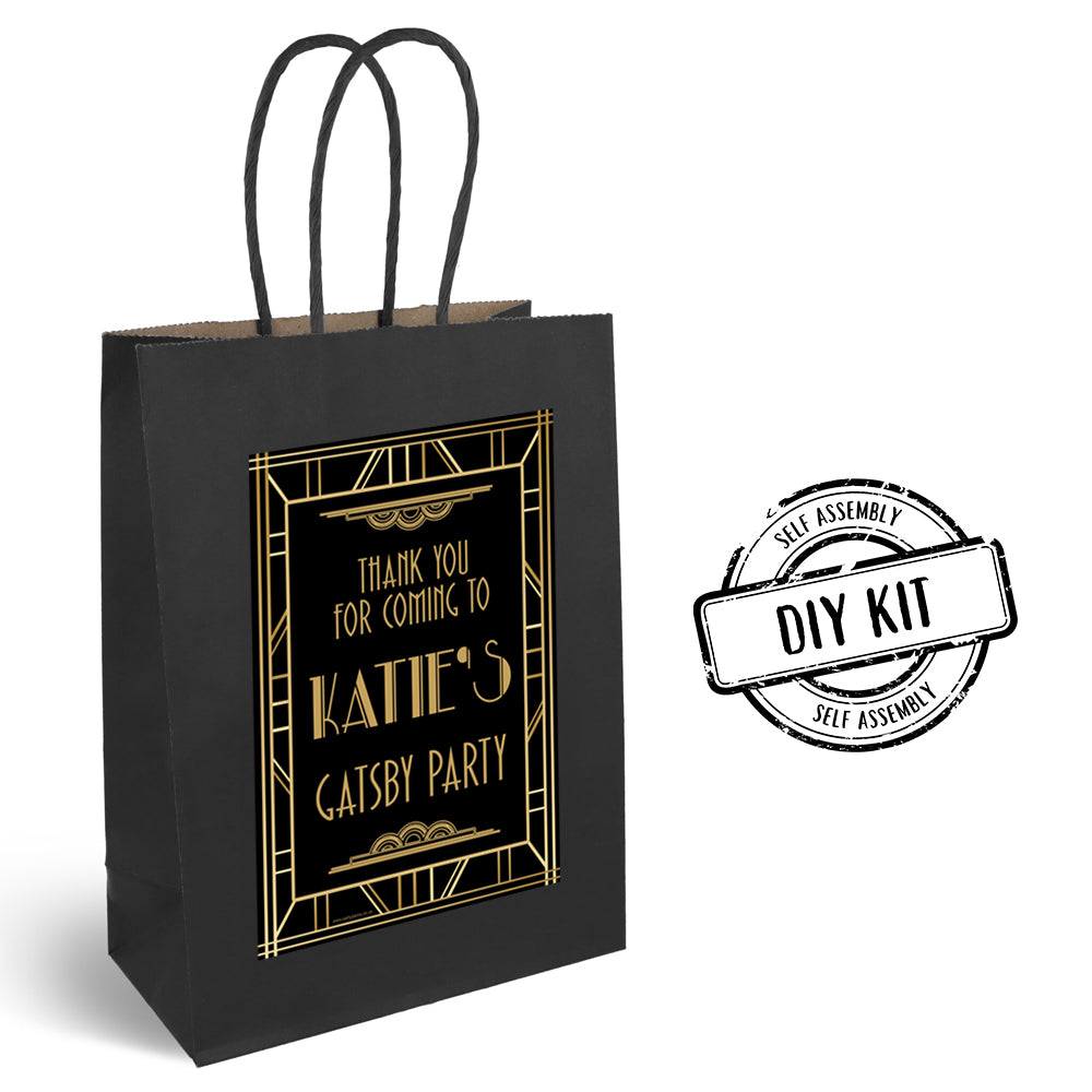 Personalised Gatsby 1920's Paper Party Bags - Pack of 12