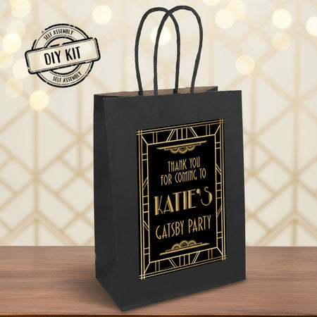 Personalised Gatsby 1920's Paper Party Bags - Pack of 12
