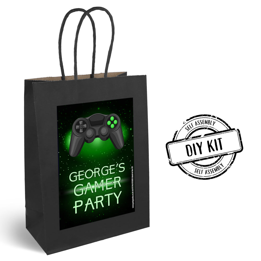 Personalised Gamer Paper Party Bags - Pack of 12