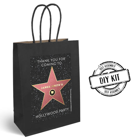 Hollywood Walk of Fame Star Personalised Paper Party Bags - Pack of 12