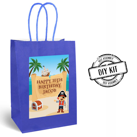 Personalised Pirate Paper Party Bags - Pack of 12