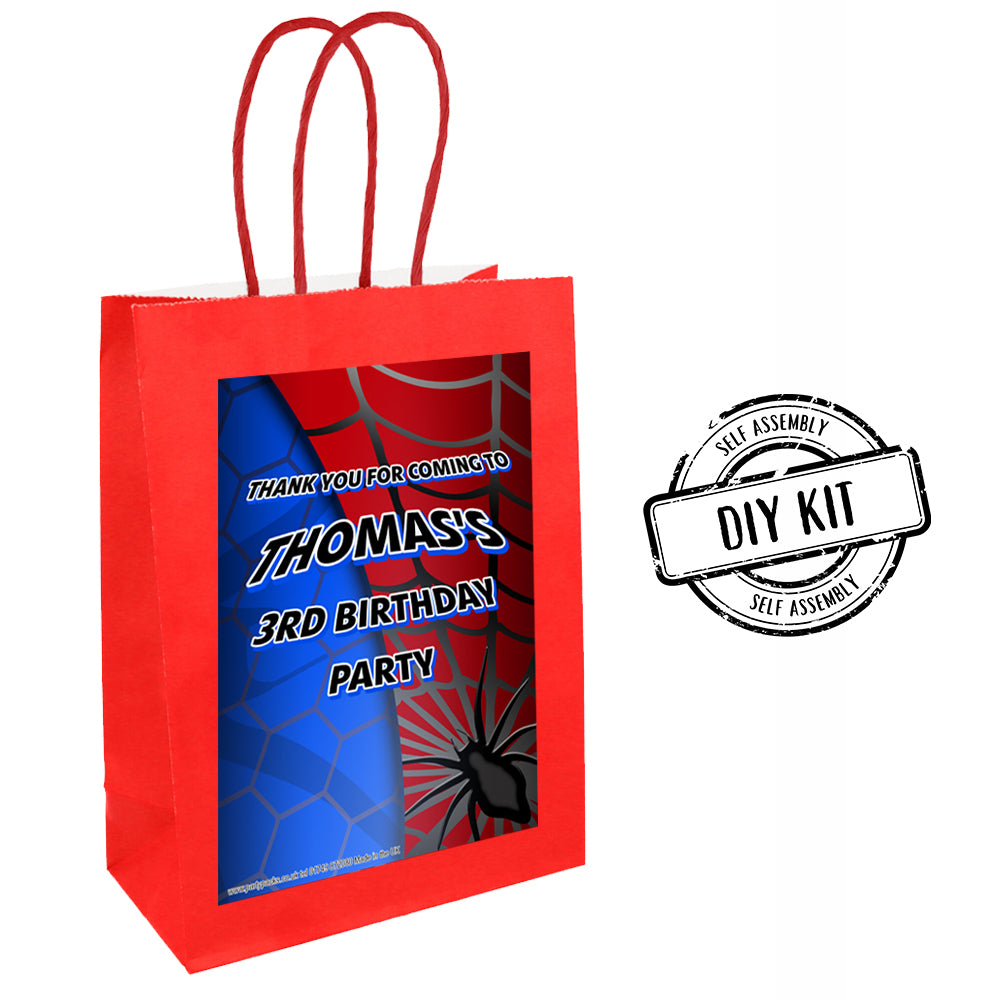 Spider-Hero Personalised Paper Party Bags - Pack of 12
