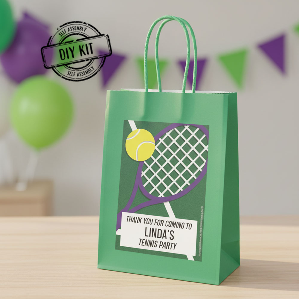 Personalised Tennis Paper Party Bags Pack of 12 | Wimbledon & Tennis ...