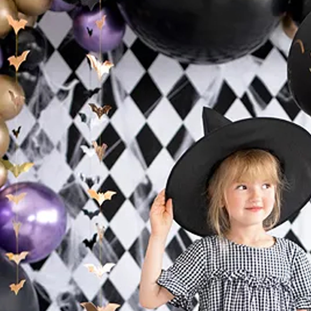 Gold Bat Hanging Halloween Garland - 1.5m