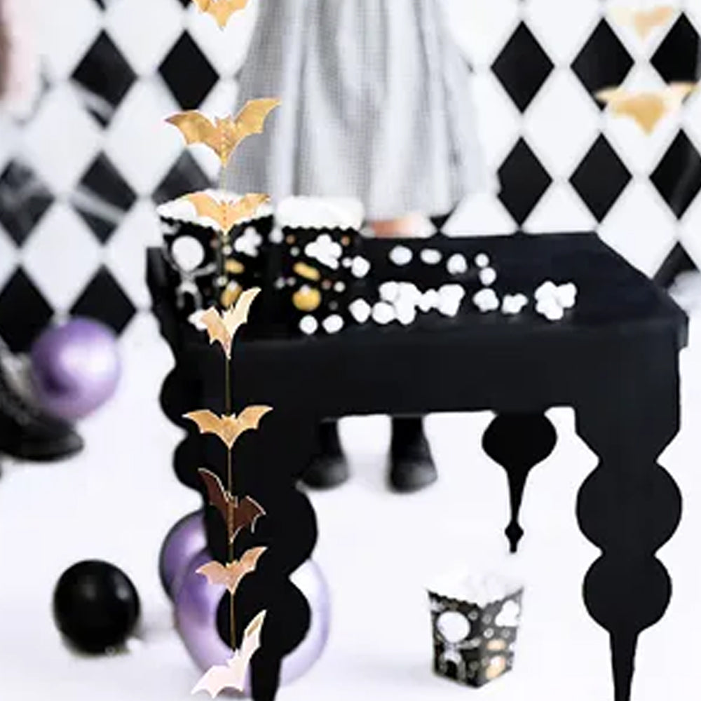 Gold Bat Hanging Halloween Garland - 1.5m