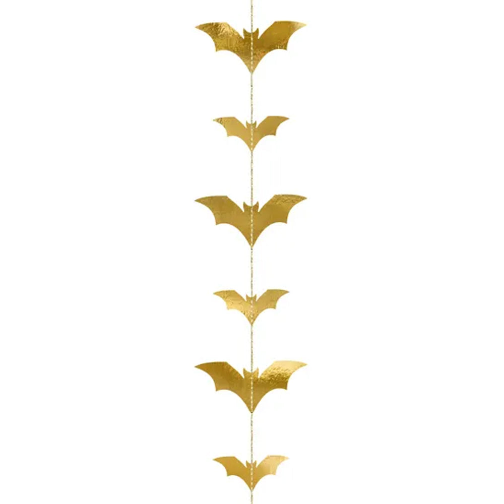 Gold Bat Hanging Halloween Garland - 1.5m