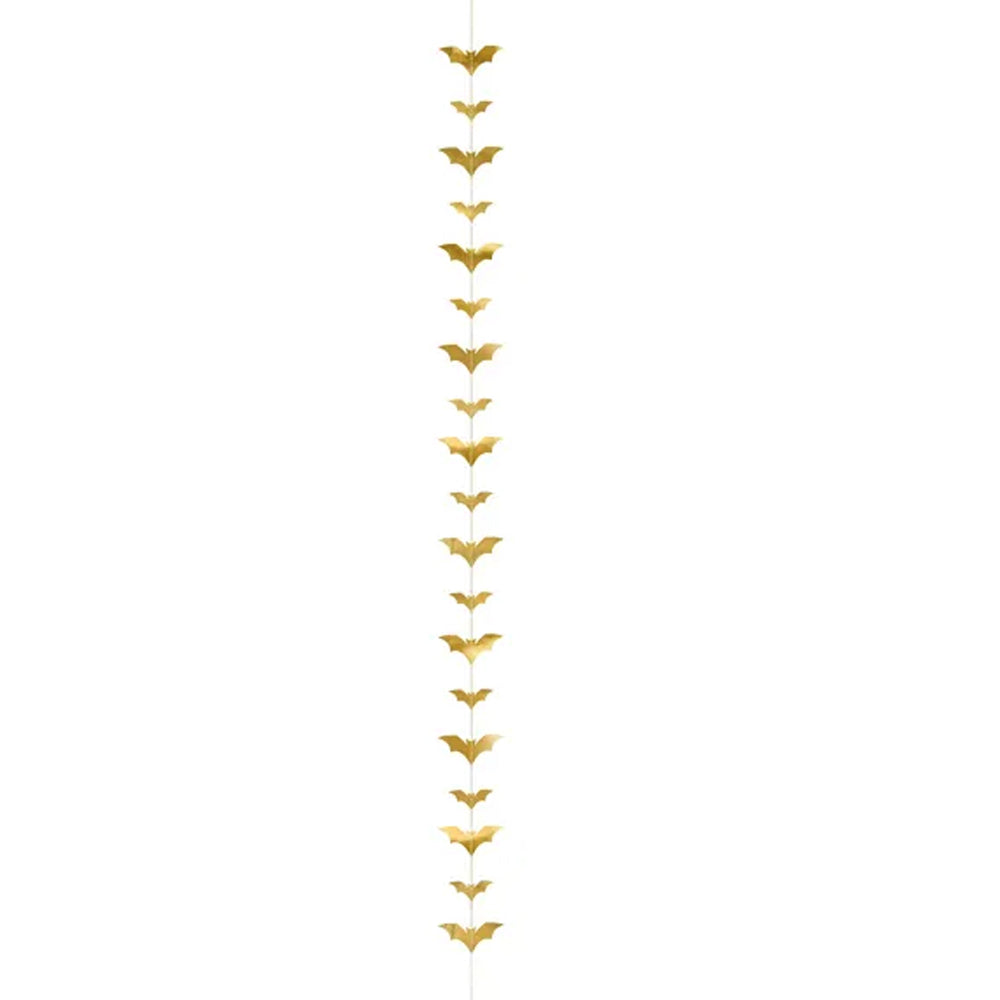 Gold Bat Hanging Halloween Garland - 1.5m