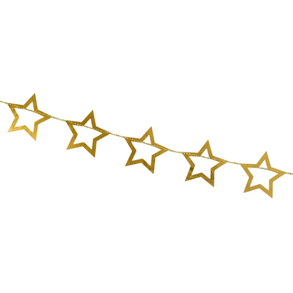 Gold Star Garland Decoration - 3m