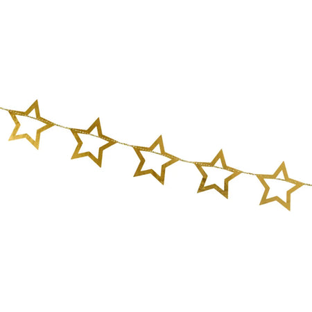 Gold Star Garland Decoration - 3m