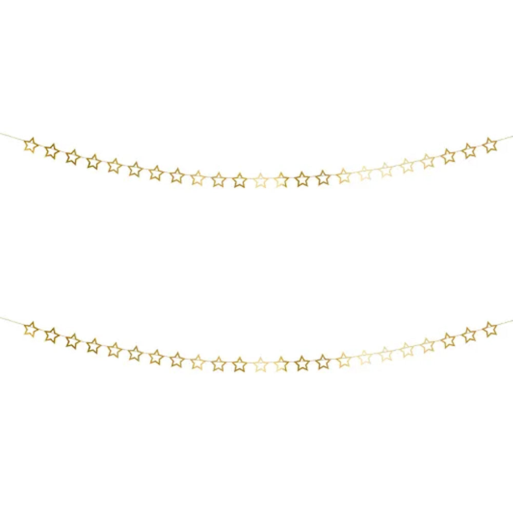Gold Star Garland Decoration - 3m