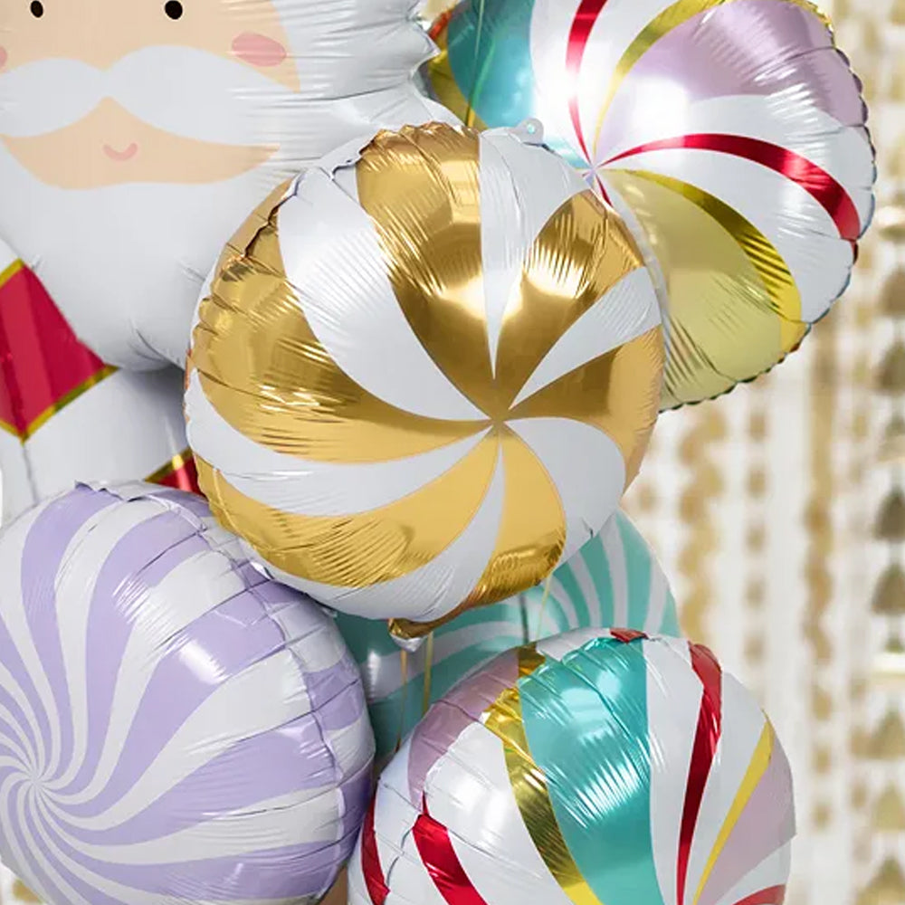 Candy Swirl Gold Foil Balloon - 14"