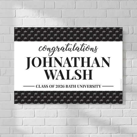 Congratulations Graduate Mortarboard Graduation Personalised Poster - A3