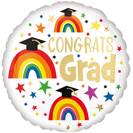 Congrats Grad Rainbow Foil Balloon - 18