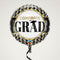 Congratulations Grad Black and Gold Patterns Foil Balloon - 18