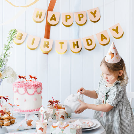 Pink And Gold Happy Birthday Bunting - 1.5m