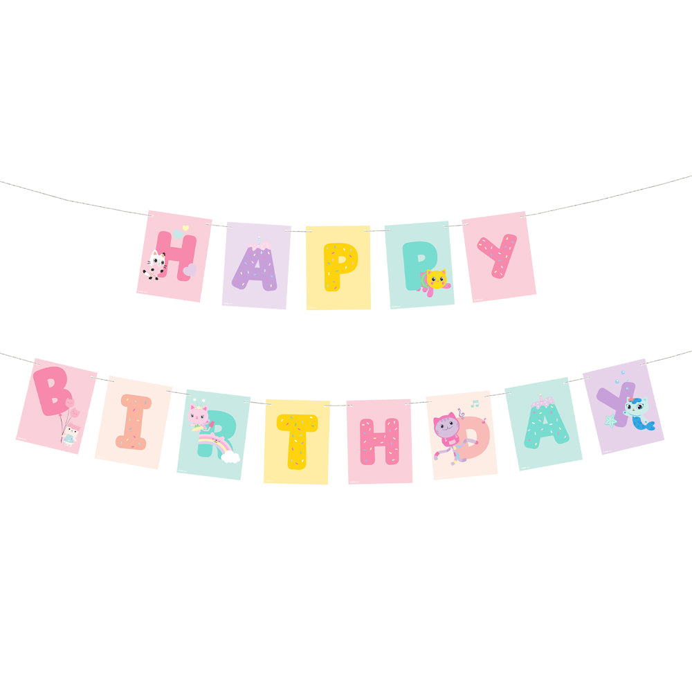 Gabby's Dollhouse Happy Birthday Banner - 180cm
