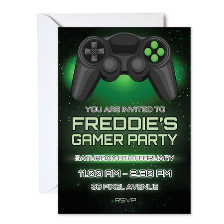 Gamer Personalised Invitations - Pack of 16