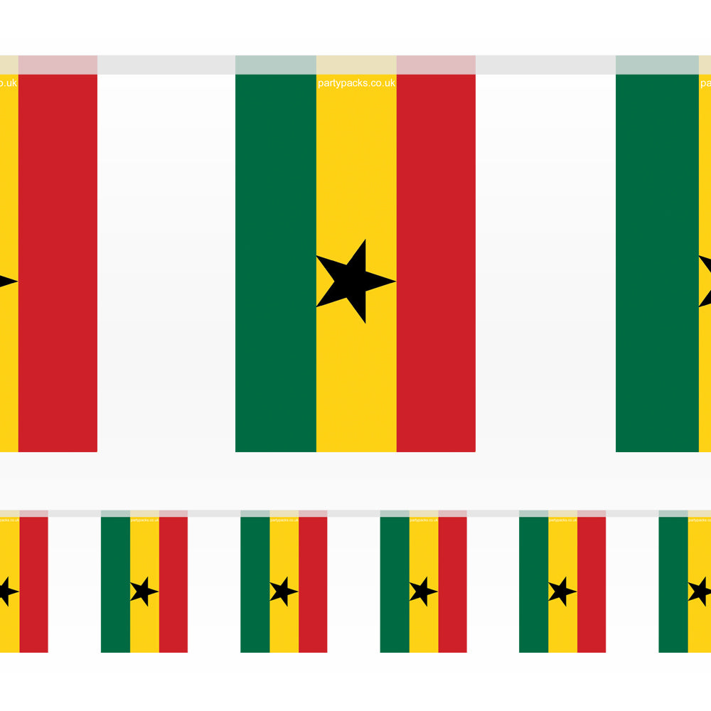 Ghana Paper Flag Bunting Decoration - 2.4m