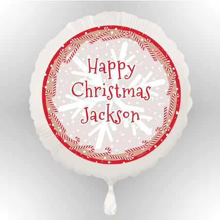 Personalised Candy Cane Frame Christmas Balloon (Not Inflated)