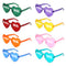 Glasto 2025 Festival Heart Shape Glasses - Assorted Colours - Pack of 8