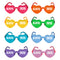 Glasto 2025 Festival Heart Shape Glasses - Assorted Colours - Pack of 8