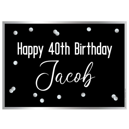 Glitz Black Personalised Poster - A3