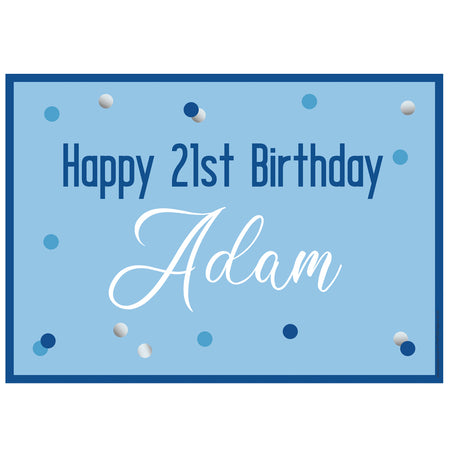 Glitz Blue Personalised Poster - A3