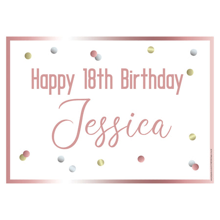 Glitz Rose Gold Personalised Poster - A3