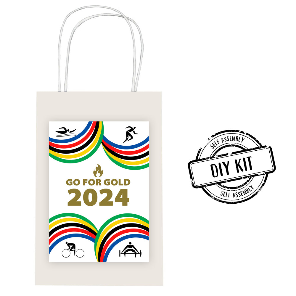Go for Gold Summer World Games Paper Party Bags - Pack of 12