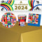 Go for Gold Summer World Games Party Tableware Pack for 8 With FREE Banner!
