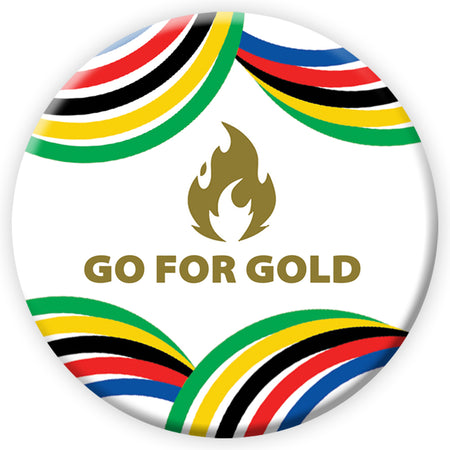 Go for Gold Summer World Games Badge - 58mm - Each