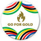 Go for Gold Summer World Games Badge - 58mm - Each