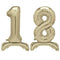 Gold Number 18 Air-Filled Standing Balloons - 30